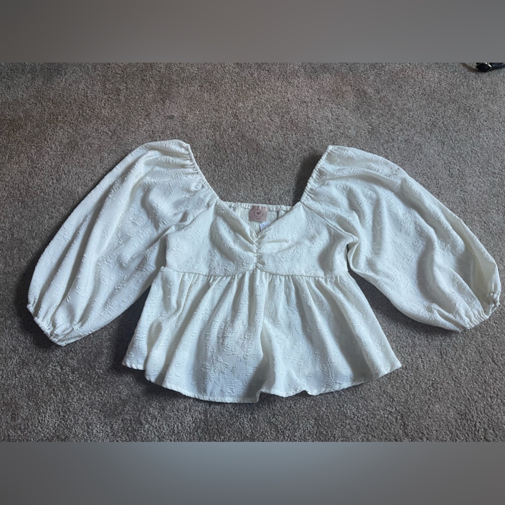 White Flowy Top